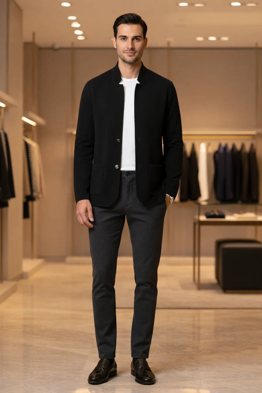 Cardigan Uomo Collo alla Coreana