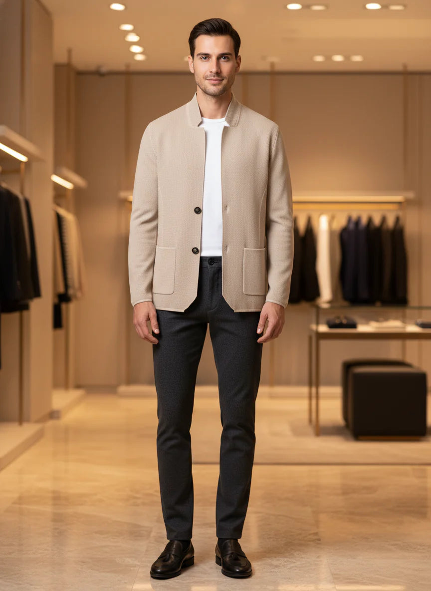 Cardigan Uomo Collo alla Coreana